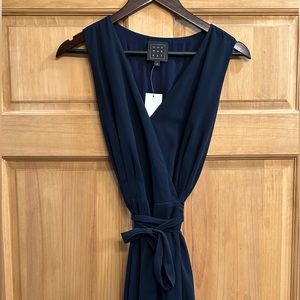 Navy wrap maxi dress